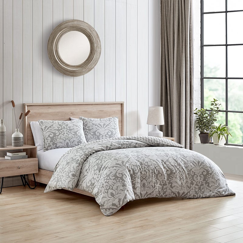 Stone Cottage - King Duvet Cover Set, Reversible Cotton Sateen Bedding with Matching Shams, Ideal Bedding Set (Camden Grey, King) - Image 2